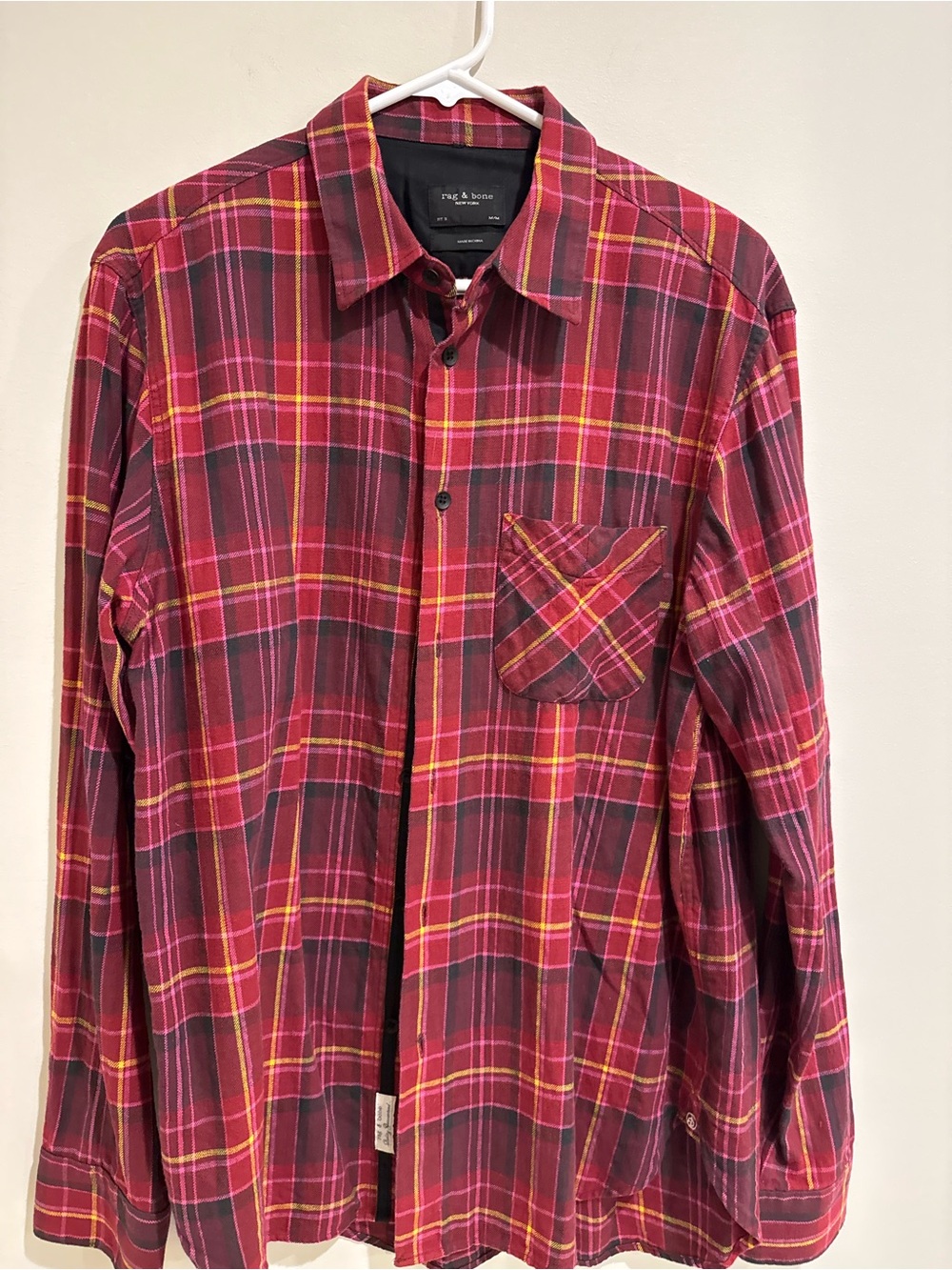 rag & bone Red Plaid Long-Sleeve Shirt